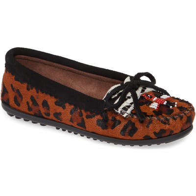 Minnetonka Thunderbird Ii Genuine Calf Hair Moccasin, Brown