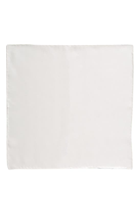 Shop Thom Sweeney Silk Pocket Square In White