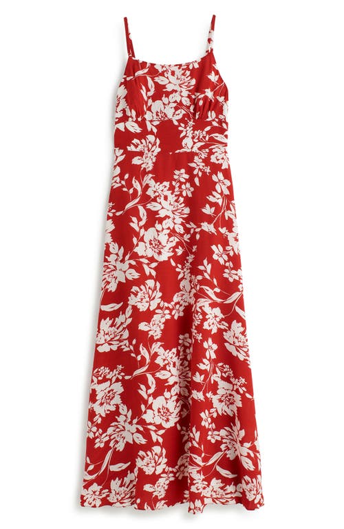 Shop Madewell Floral Square Neck Tank Dress In Exploded Red Floral