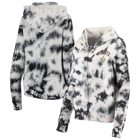 Women's New Era Navy New England Patriots Tie Dye Fleece Full-Zip Hoodie