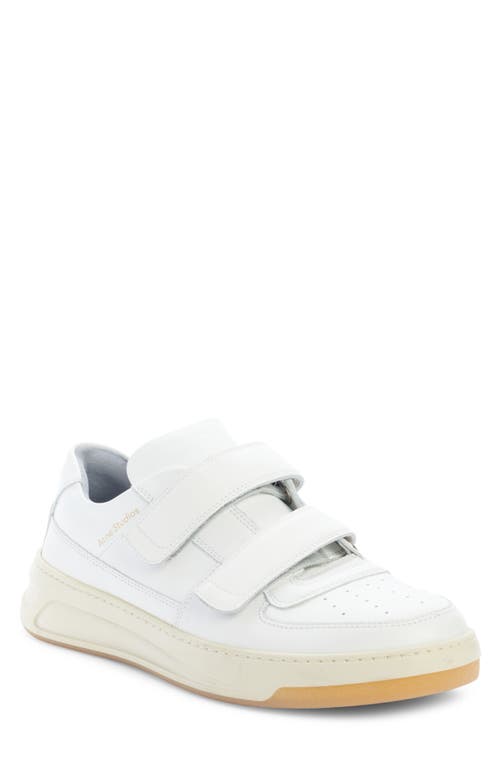Face Double Strap Low Top Sneaker in White