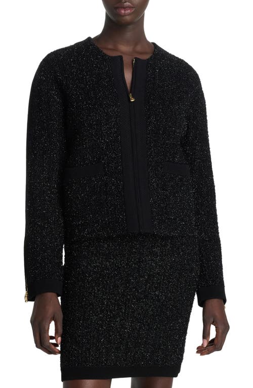 Sparkle Eyelash Knit Jacket in Black Multi