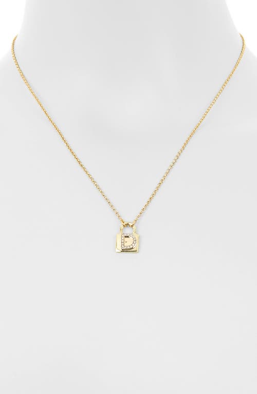 Meshmerise Diamond Padlock Initial Pendant Necklace In Yellow-d