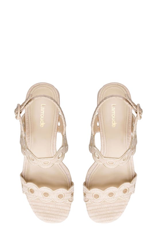 Shop Larroude Larroudé Florence Broderie Ankle Strap Sandal (women) (nordstrom Exclusive) In Natural
