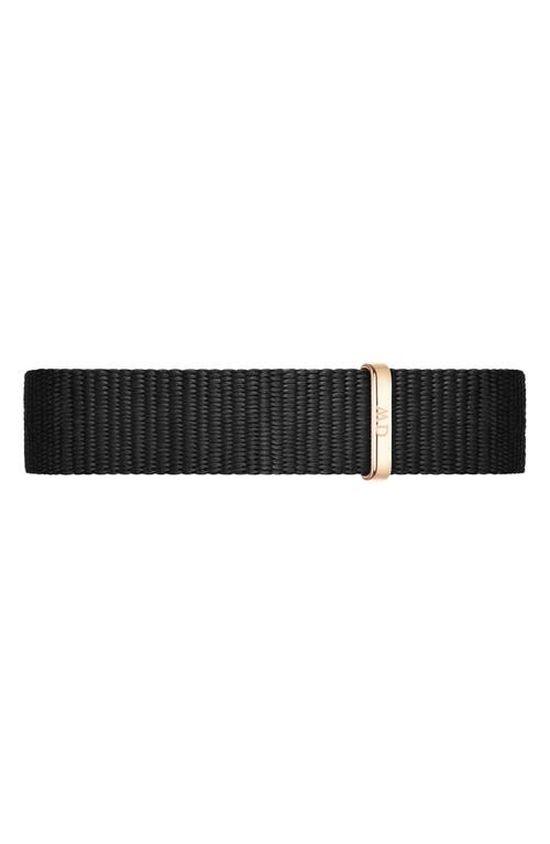 Daniel Wellington Classic Petite Nato Strap Watch, 28mm In Black/rose Gold