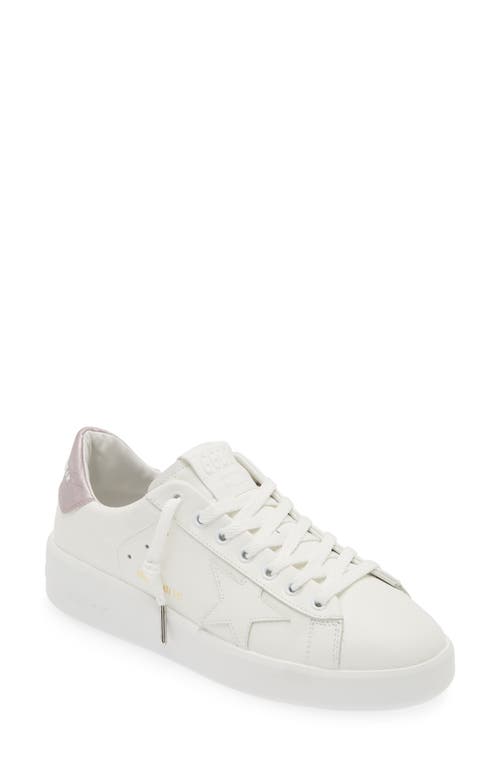 Golden Goose Purestar Low Top Sneaker In White/lilac