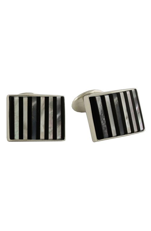 Sodalite & Mother-of-Pearl Cuff Links in Silver