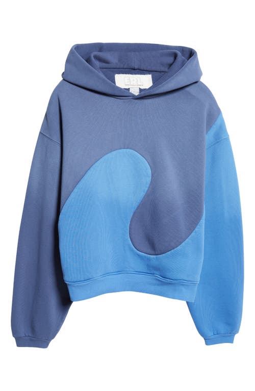 Shop Erl Gender Inclusive Swirl Cotton Hoodie In Blue Blue