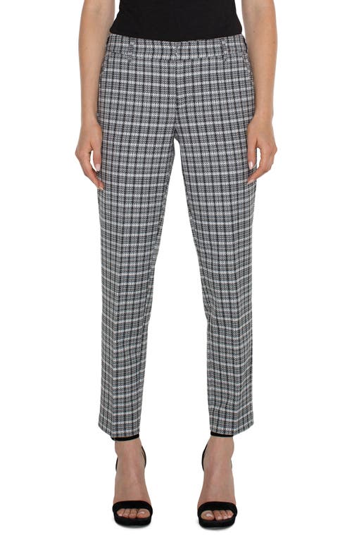 Liverpool Los Angeles Kelsey Plaid Trousers In Black/wht Plaid
