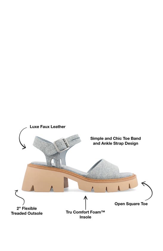 Shop Journee Collection Lug Platform Sandal In Light Denim