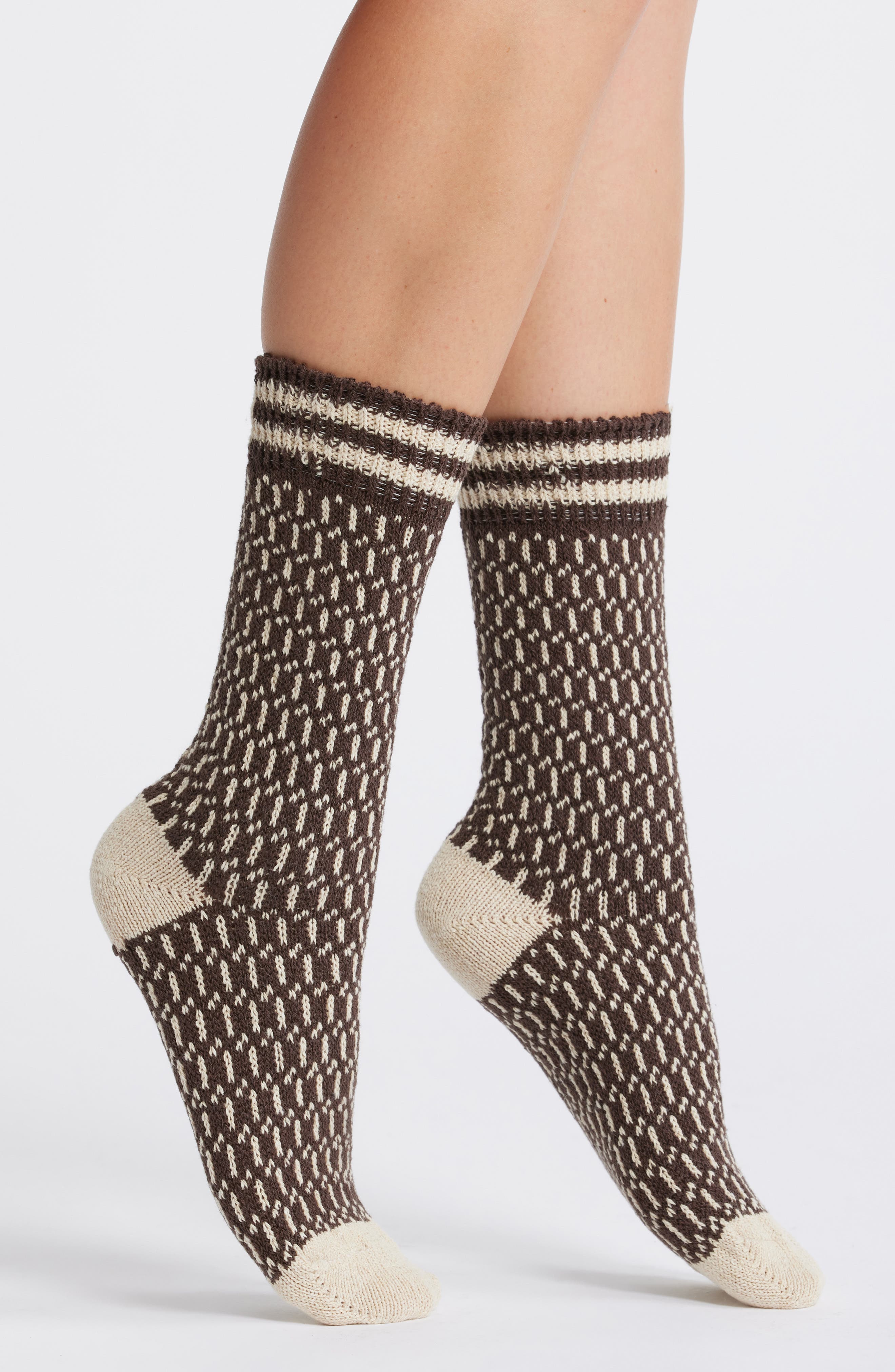 American Trench Oslo Birdseye Recycled Cotton Blend Crew Socks in Olive 