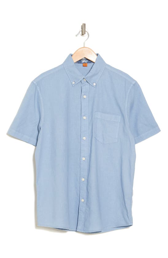 Shop Tailor Vintage Puretec Linen Cotton Button-up Shirt In Infinity