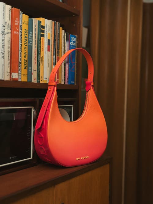 Mac Duggal Ombre Leather Hobo Shoulder Bag In Sunset Ombre