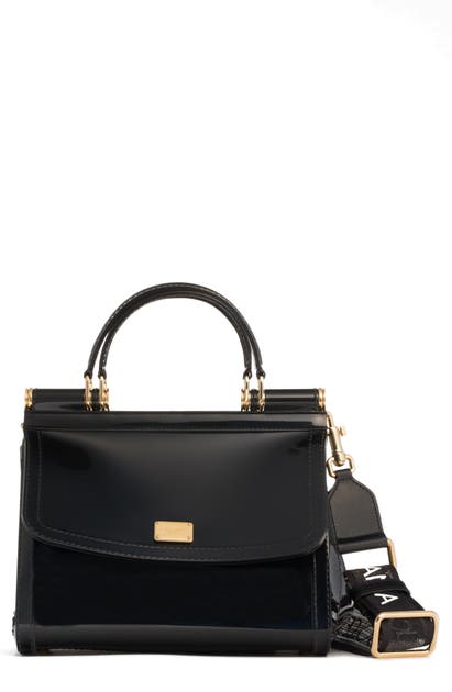 Click to view more detailed imagery on our partner's website Dolce & Gabbana Small Miss Sicily Translucent Satchel - Black In Nero