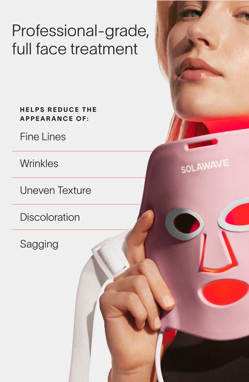 Solawave Wrinkle Retreat Light Therapy Face Mask In Pink