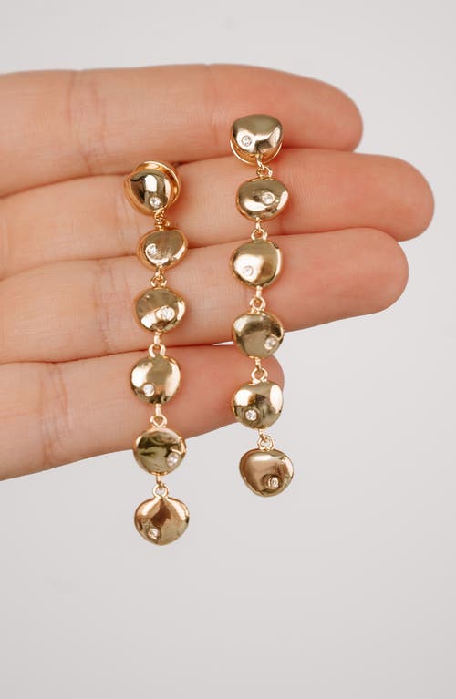 Shop Ettika Polished Pebble Linear Drop Earrings In Gold