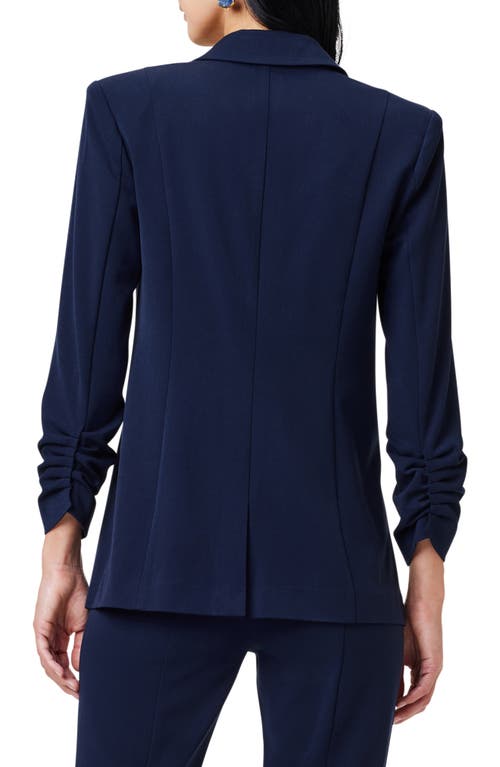 Nic + Zoe Avenue Scrunch Sleeve Blazer In Dark Indigo