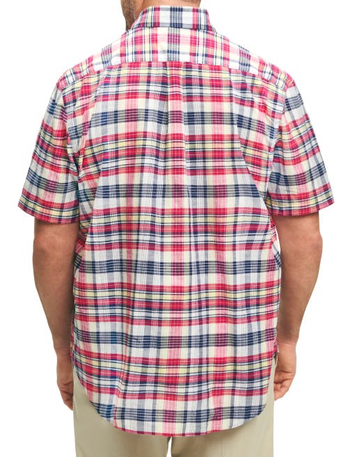 BROOKS BROTHERS BROOKS BROTHERS NON-IRON MADRAS PLAID SPORT SHIRT