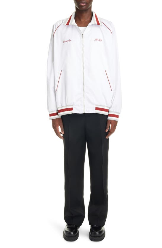 Shop Givenchy Raglan Sleeve Nylon Bomber Jacket In White