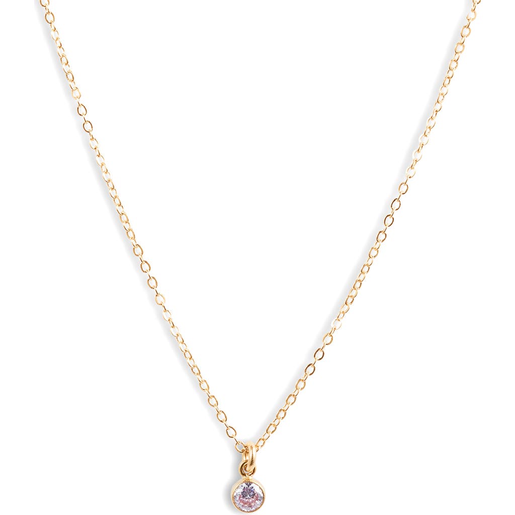 Set & Stones Birthstone Charm Pendant Necklace In Gold/june