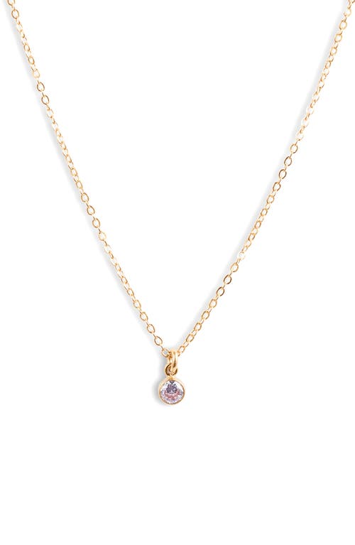 Set & Stones Birthstone Charm Pendant Necklace In Gold/june