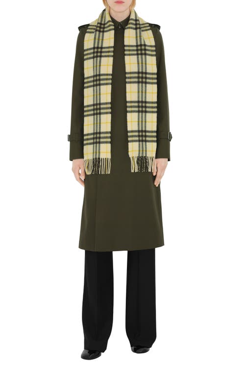 Shop Burberry Medium Check Cashmere Scarf In Candle