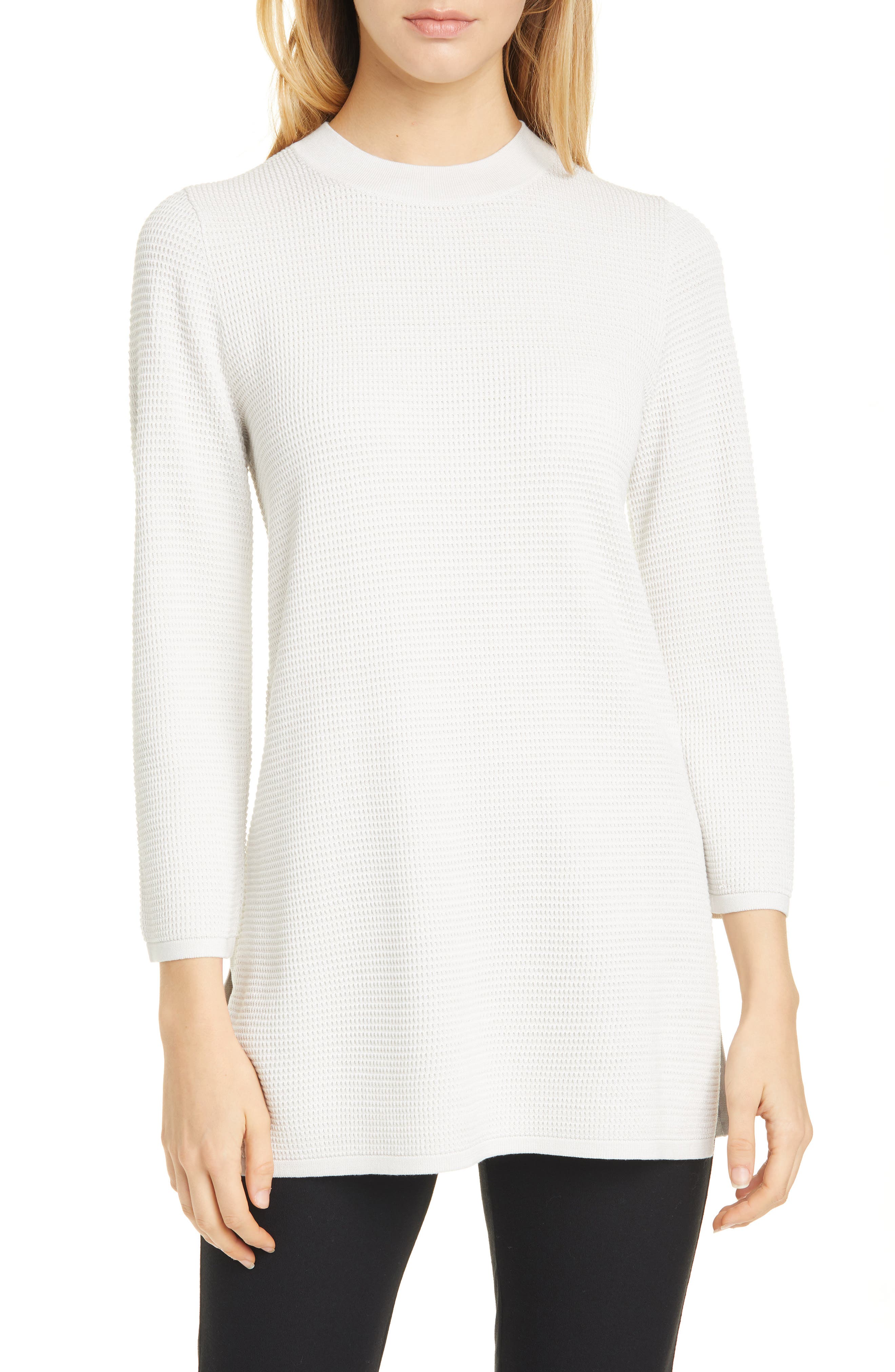 Eileen Fisher Silk Organic Cotton Tunic Sweater Regular