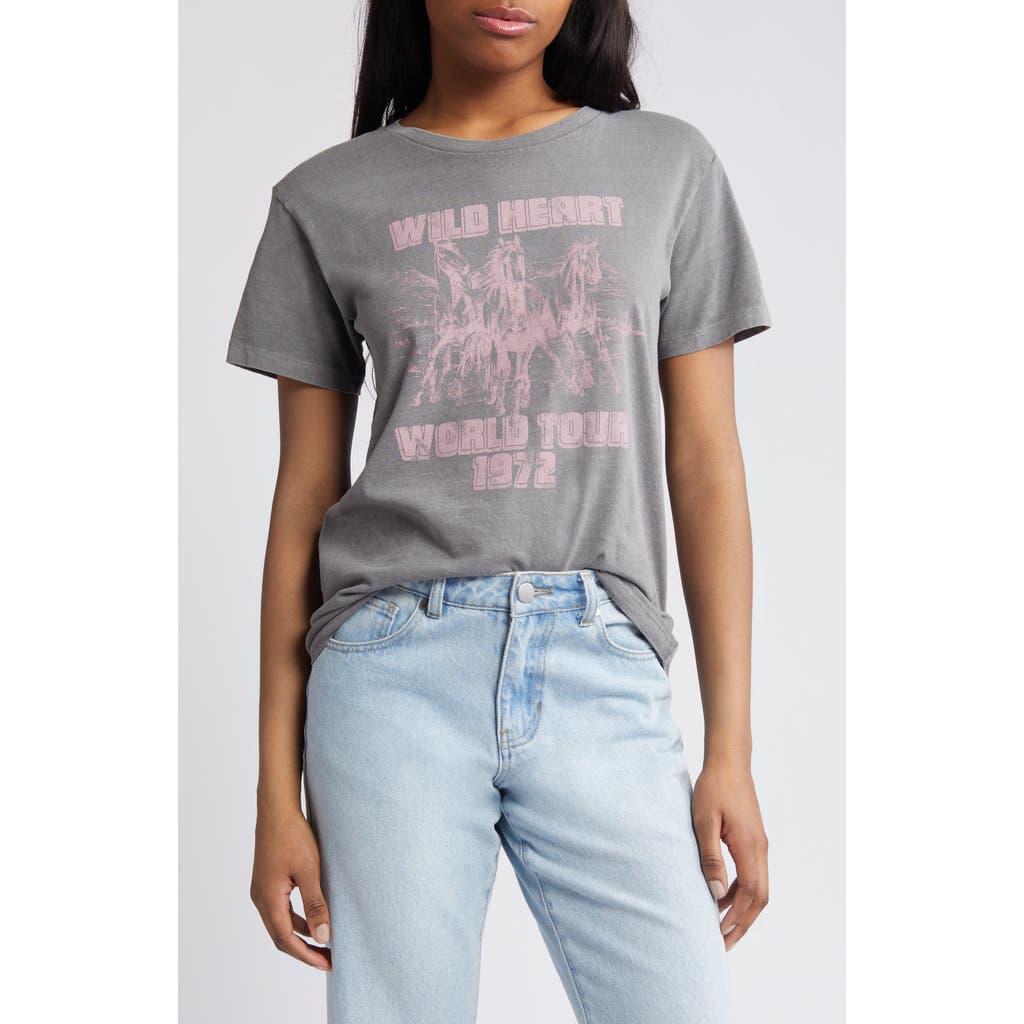 Golden Hour Wild Heart World Tour Cotton Graphic T-shirt In Pink/charcoal Grey