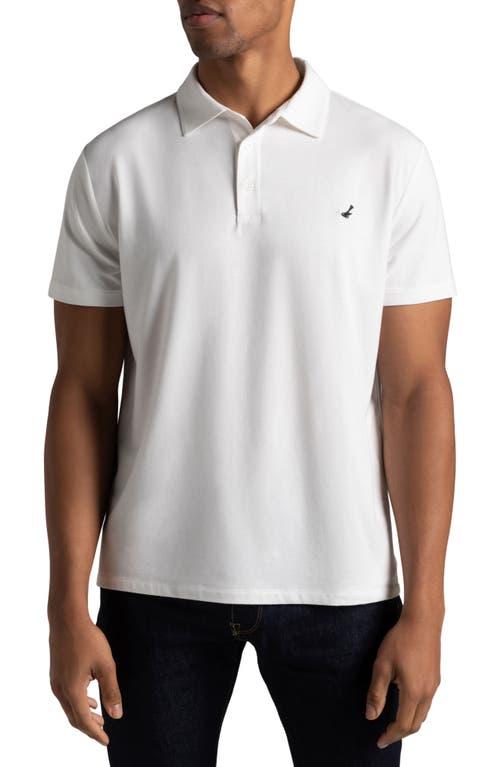 Mojave Supima Cotton Blend Feather Jersey Polo in White