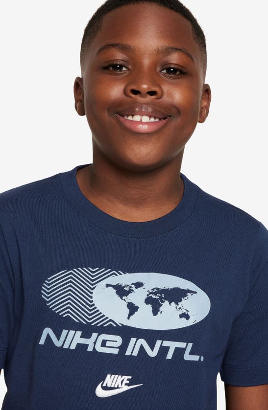 Shop Nike Kids' Sportswear Graphic T-shirt In Midnight Navy