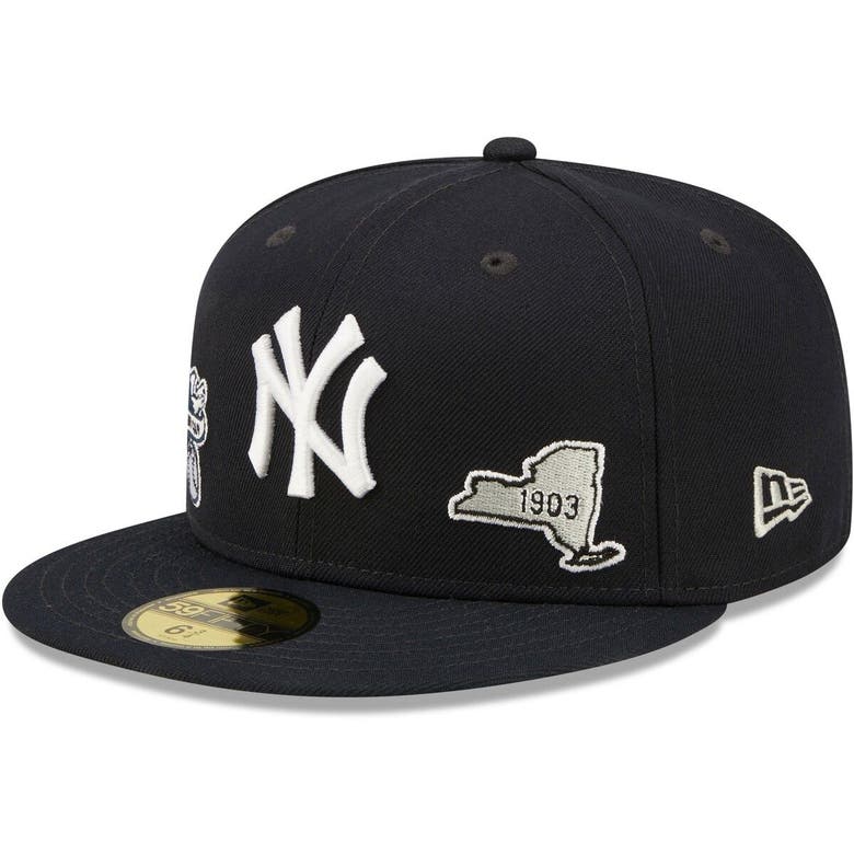 New Era Navy New York Yankees Identity 59fifty Fitted Hat In Navy/white ...