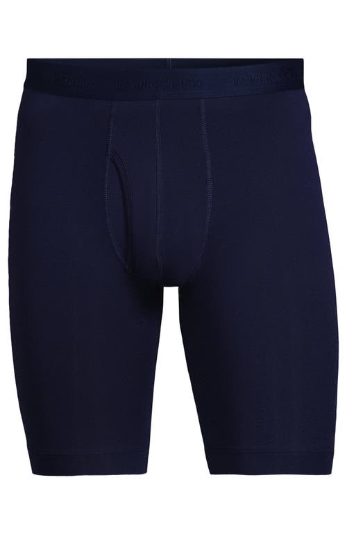 Shop Lands' End Longer Flex Performance Boxer Brief 3 Pack In Deep Sea Navy