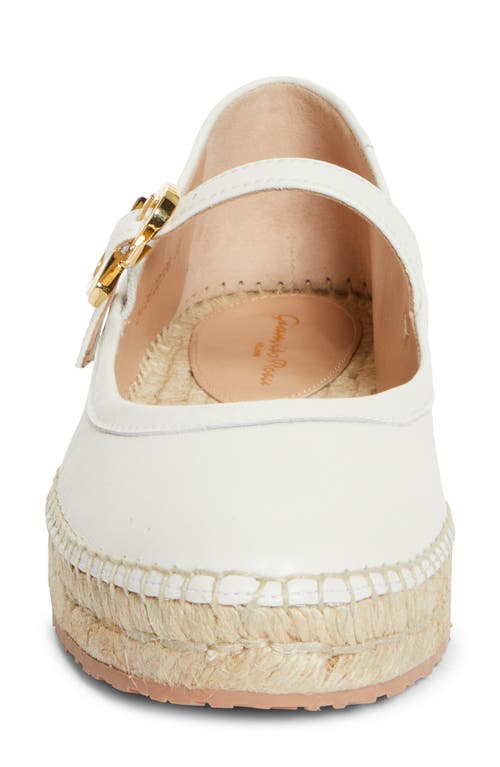 Shop Gianvito Rossi Espadrille Mary Jane Ballet Flat In Blanco