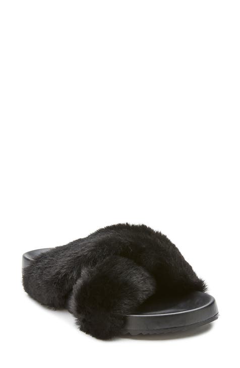 Faux fur mules & clogs Chanel Black size 38 EU in Faux fur - 35166405