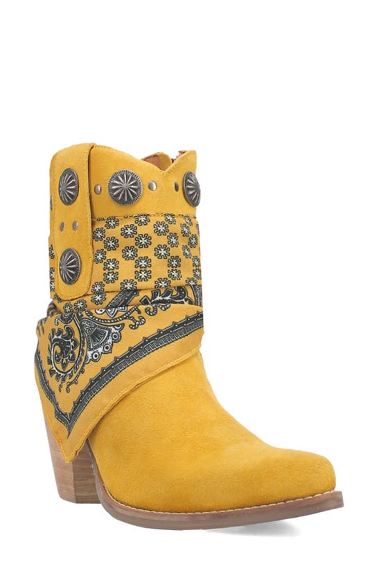 Dingo Bandida Side Zip Western Boot In Yellow