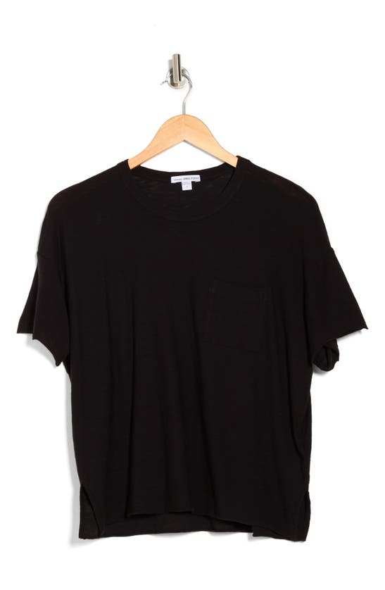 Shop James Perse Crewneck Pocket T-shirt In Black