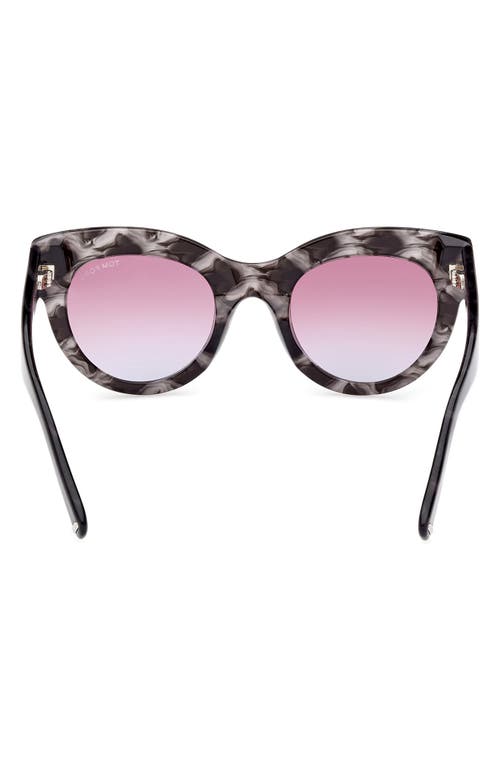 Tom Ford Lucilla Butterfly-frame Sunglasses In Black Havana/purple Blue