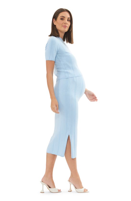 Shop Ripe Maternity Franki Maternity Sweater With Detachable Nursing Underlay In Sky Blue