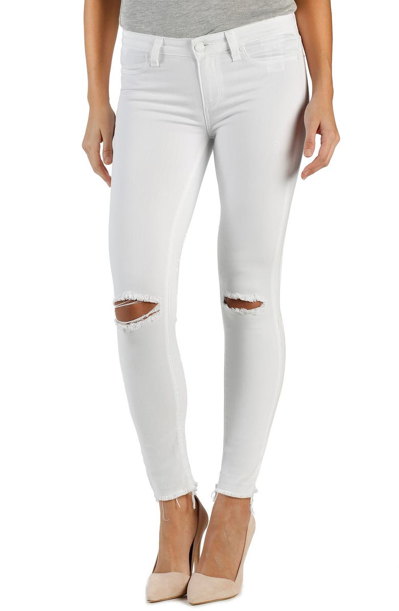 PAIGE Verdugo Ankle Skinny Jeans (White Mist Destructed) | Nordstrom