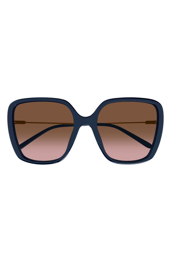 Chloé 57mm Gradient Square Sunglasses In Brown