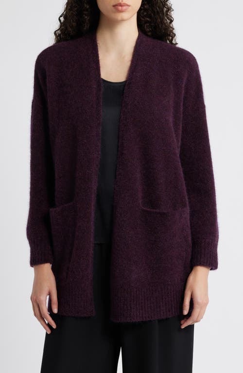 Shop Eileen Fisher Open Front Brushed Cardigan In Violet