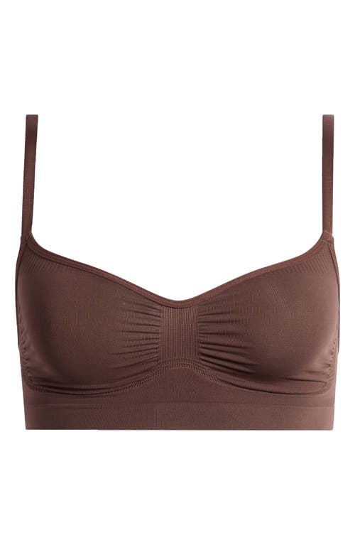 Shop Skims Seamless Sculpt Bralette In Cocoa