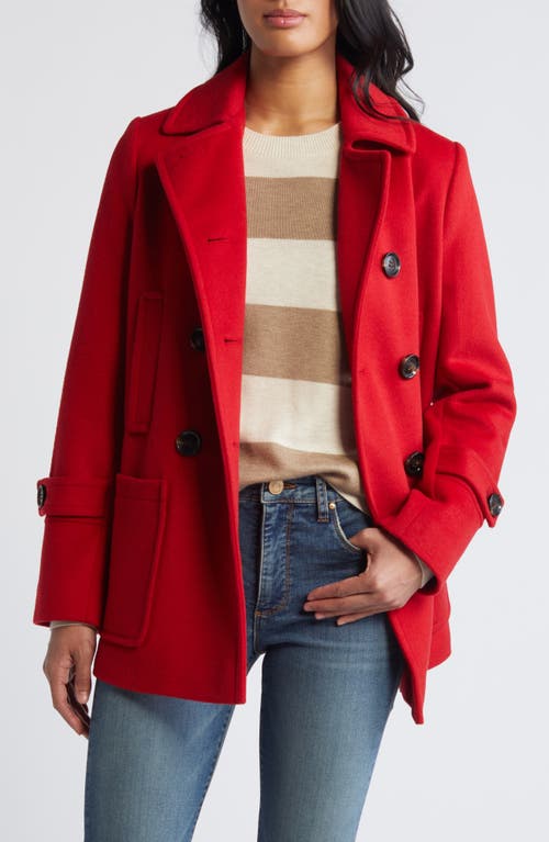 Shop Sam Edelman Wool Blend Peacoat In Crimson Red