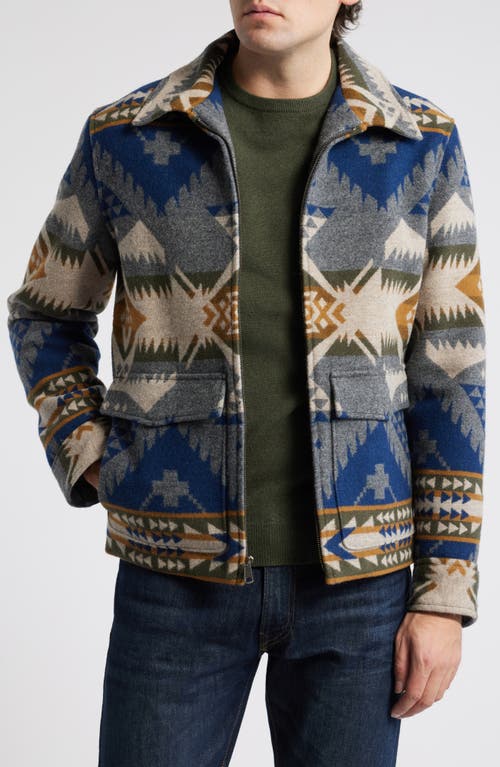 Pendleton Colton Wool & Cotton Zip-Up Jacket in Nehalem Grey 