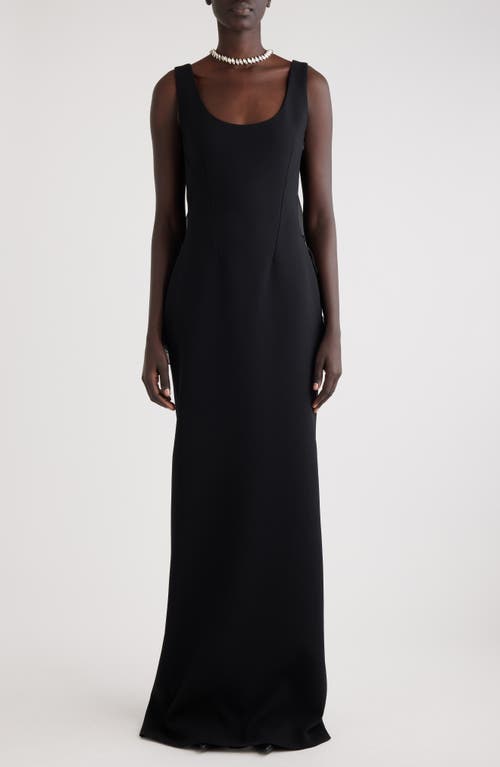 Shop Givenchy Necklace Detail Cape Back Crepe Gown In Black