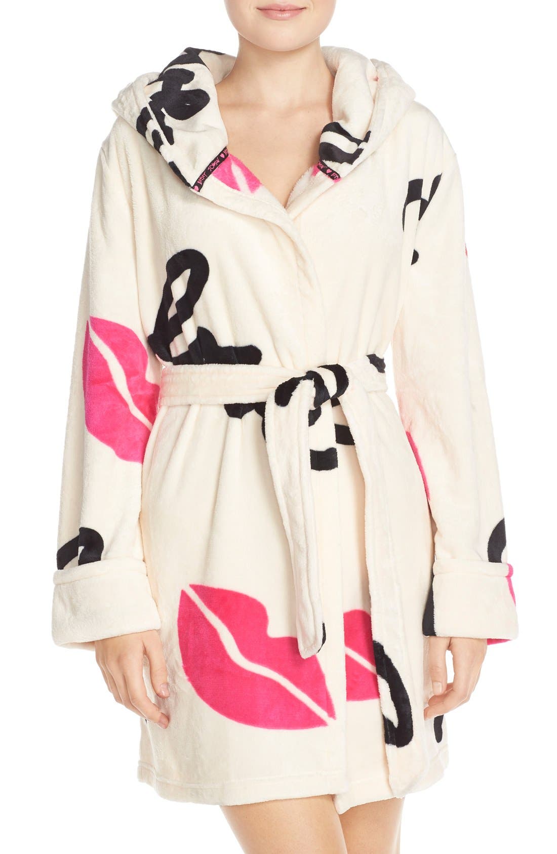 Betsey Johnson Print Plush Robe Nordstrom