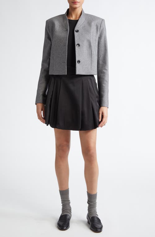 Shop Maria Mcmanus Stretch Wool & Cashmere Crop Blazer In Charcoal Melange