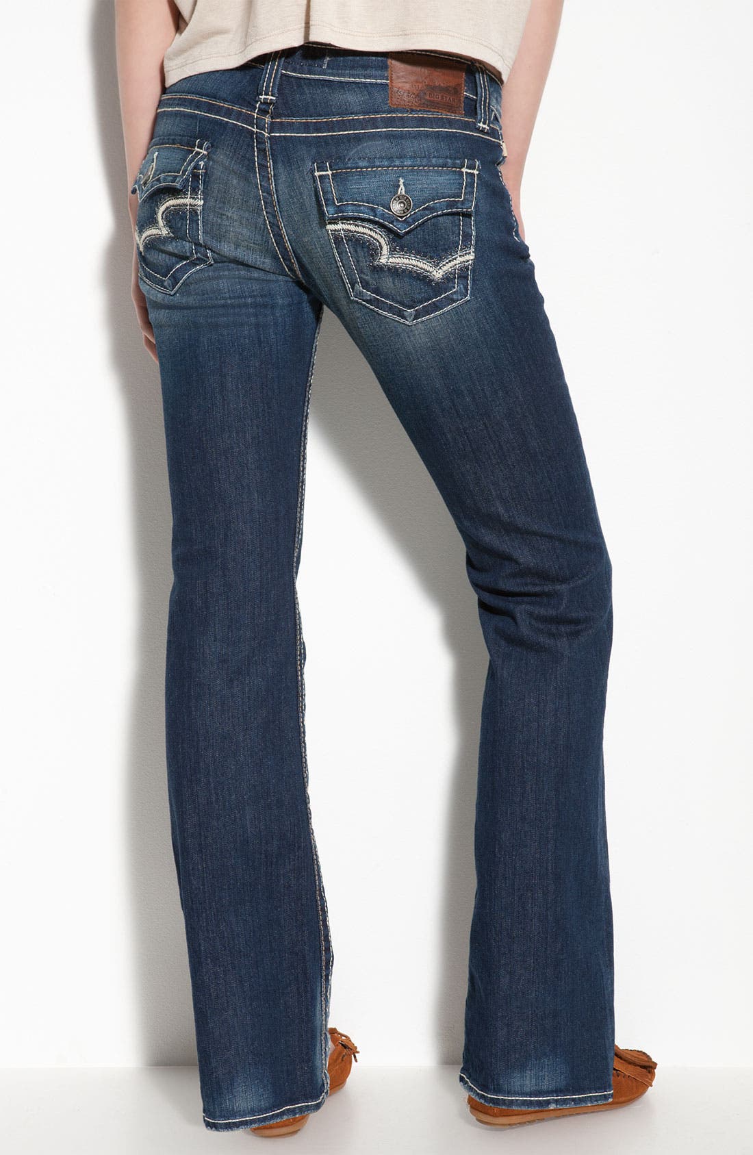 stretch denim bootcut jeans