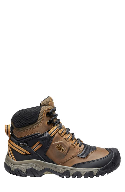 Keen Ridge Flex Waterproof Hiking Boot In Bison/golden Brown