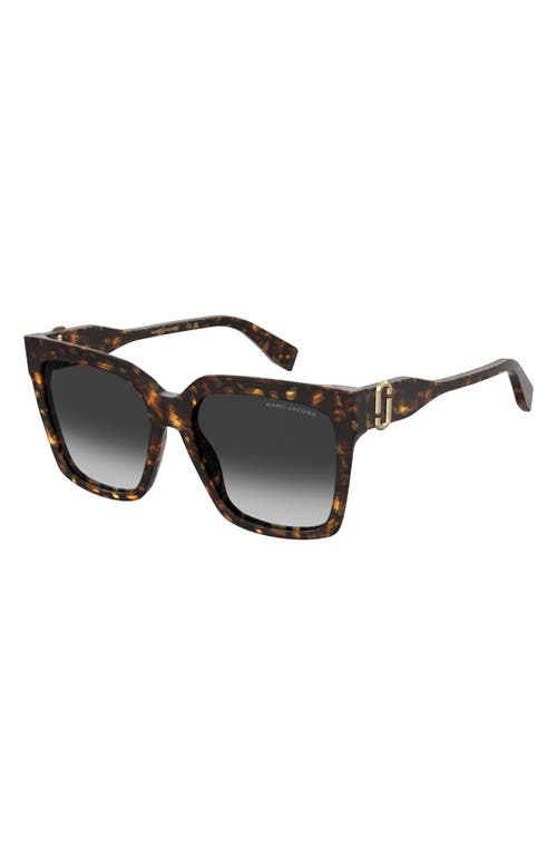 Marc Jacobs 57mm Polarized Gradient Square Sunglasses In Havana/brown